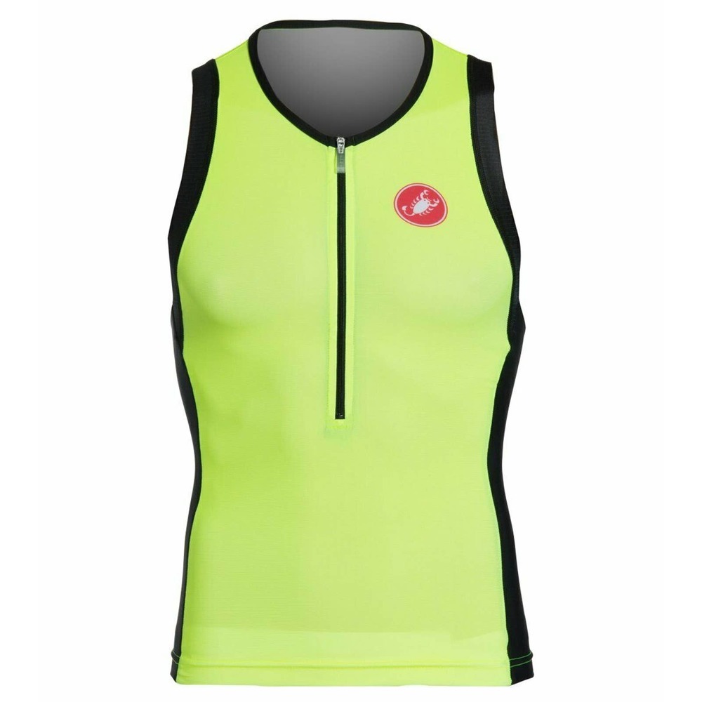 Castelli Men's Free Sleeveless Tri Top - Yellow Fluo/Black